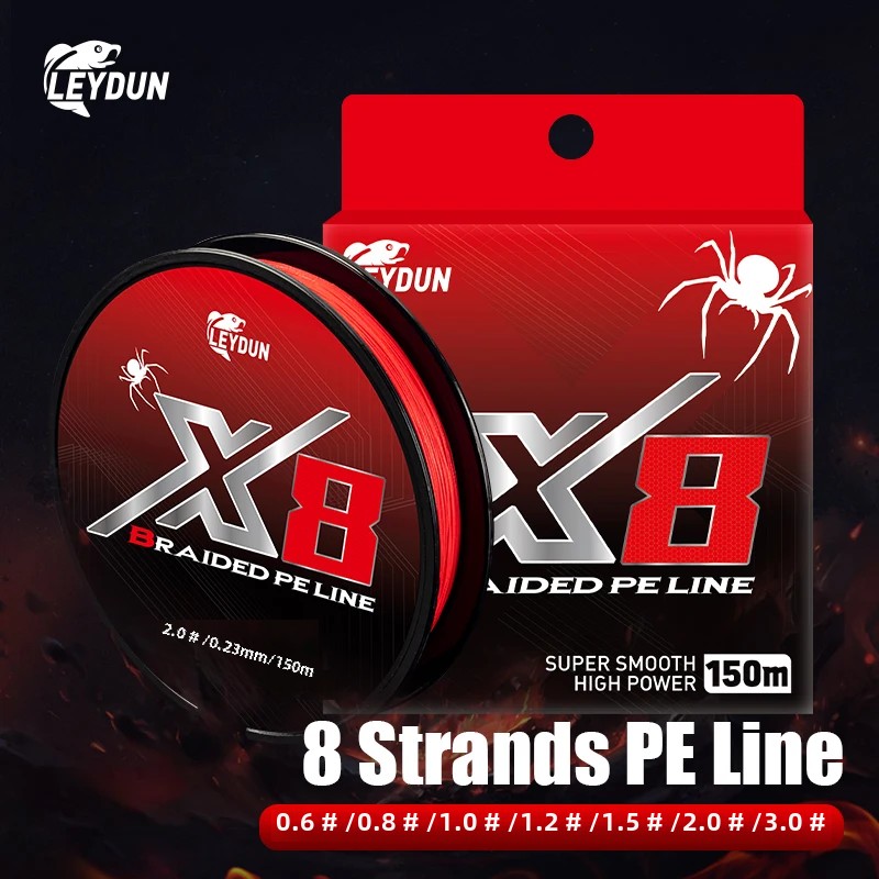 Ice Fishing Line - LEYDUN Nieblaknące czerwone żyłki wędkarskie 8